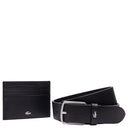 Lacoste Accessoire Geschenkset - Kreditkartenetui 6cc und Gürtel Leder (black, 115 cm)