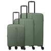 Travelite Air Stripe - Set de maletas de 4 ruedas, 3 piezas, ampliable (green)