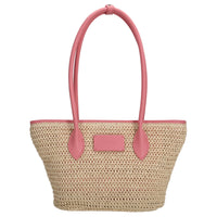 Seidenfelt Savonlinna Tulip - Shopper 33.5 cm (natural straw with pink)