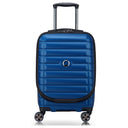 Delsey Paris Shadow 5.0 - 4-Rollen-Kabinentrolley mit Vortasche S 55 cm erw. USB (blau)