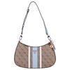 Guess Noelle II Top Zip - Bolso de hombro 29 cm (latte logo/light blue)