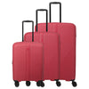 Travelite Air Stripe - Set de maletas de 4 ruedas, 3 piezas, ampliable (red)
