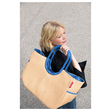 reisenthel shopping loopshopper L - Einkaufstasche mit Bügel 46 cm (frame raffia blue) - Ansicht 4