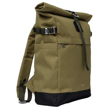 Sandqvist Icon Rolltop - Rucksack M 14" 60 cm (olive drab with black leather) - Markenkoffer